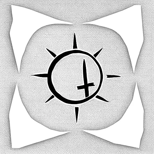 simple holy cross with a moon and a star, and the name Ivy tattoo design idea