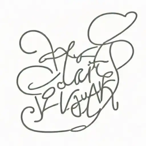 elijah with heart at the end in cursive  tattoo design idea