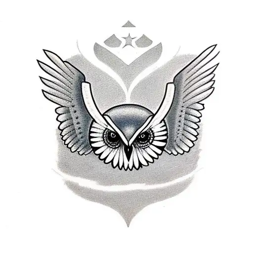 owl and raven  tattoo design idea