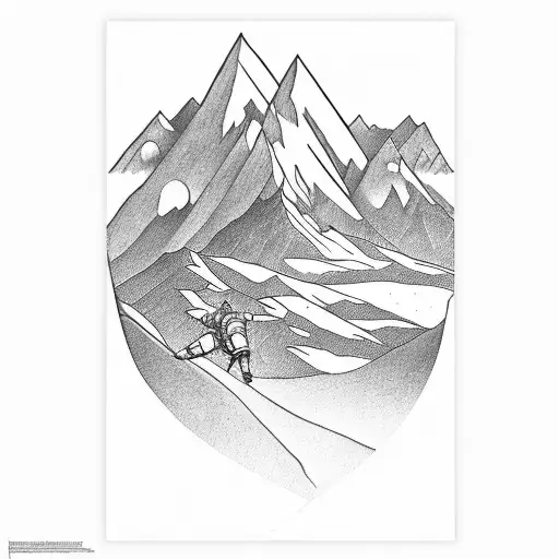 climbing and mountain tattoo design idea