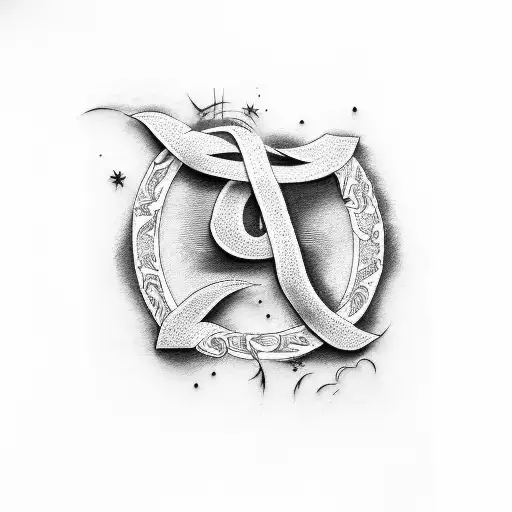 capital letter W in cursive tattoo design idea