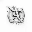 capital letter W in cursive tattoo design idea
