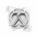 capital letter W in cursive tattoo design idea