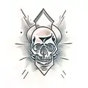 skull inspired dagger tattoo design idea