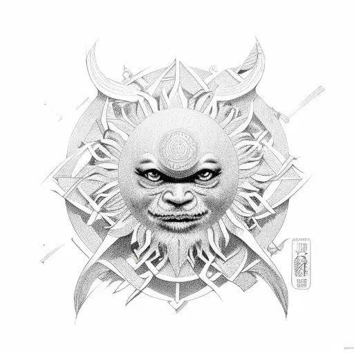 Filipino sun and Irish knots tattoo design idea