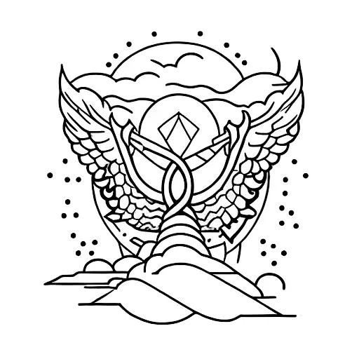 uma personificação gráfica da música Amsterdam do Imagine Dragons tattoo design idea