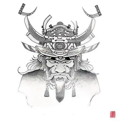 samurai small tattoo design idea