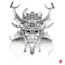 samurai small tattoo design idea