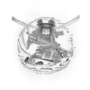 samurai small tattoo design idea