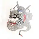 samurai small tattoo design idea