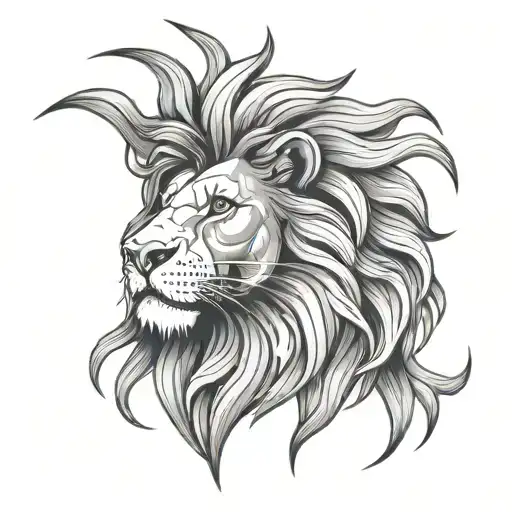 rasta lion head tattoo design idea