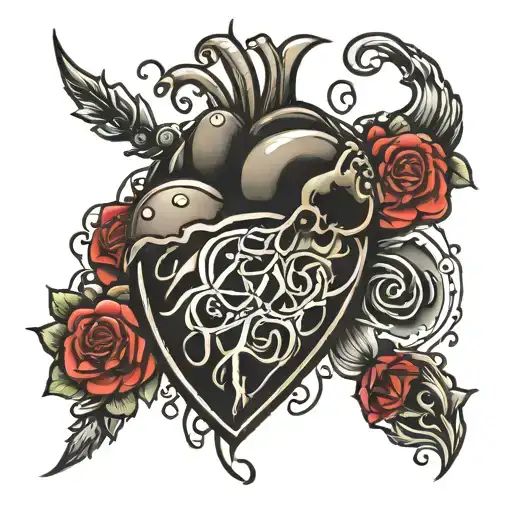 Panic attack resembled as a heart. tattoo design idea