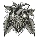 Panic attack resembled as a heart. tattoo design idea