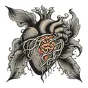 Panic attack resembled as a heart. tattoo design idea
