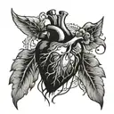 Panic attack resembled as a heart. tattoo design idea