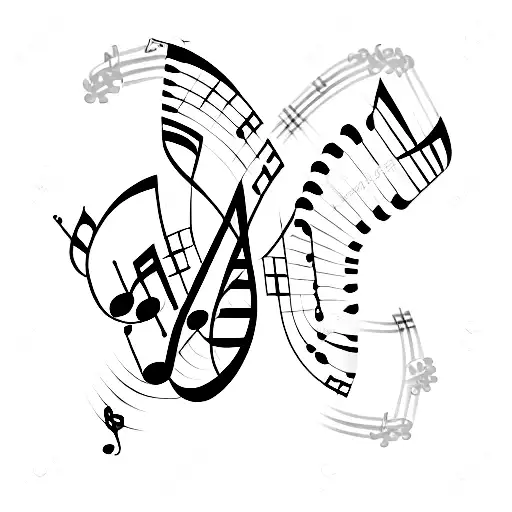 Music DNA tattoo design idea