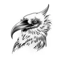 Raven cross a sword tattoo design idea