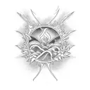 oil flow transitioning to fire tattoo design idea