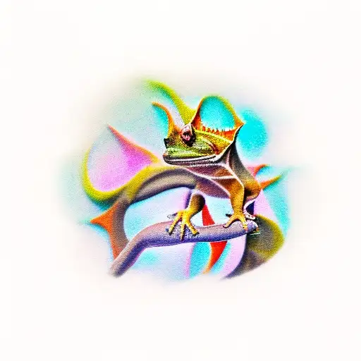 crested gecko tattoo design idea