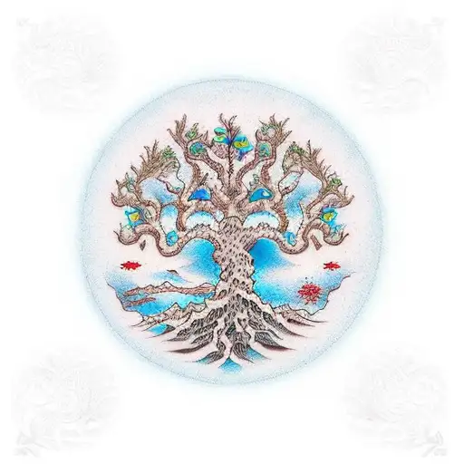 Japanese "Tree Of Life Spiritual" Tattoo Idea BlackInk AI
