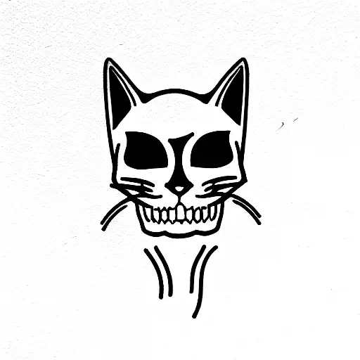 cat skull o tattoo design idea