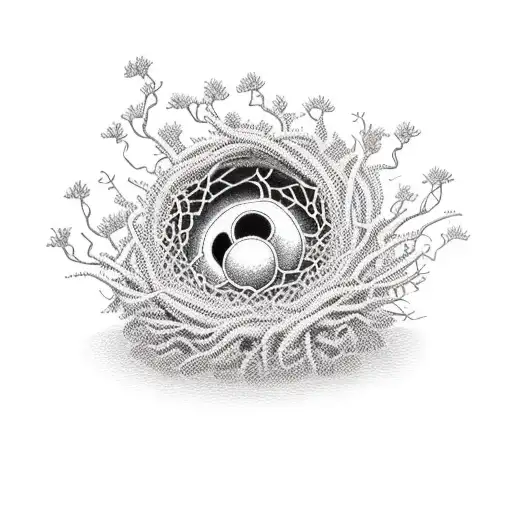 Bee's nest in a Bonsai Tree tattoo design idea