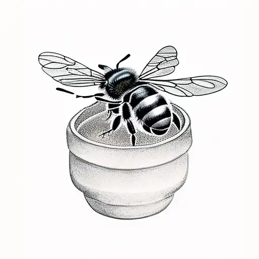 Honey Bee in a Bonsai Tree tattoo design idea