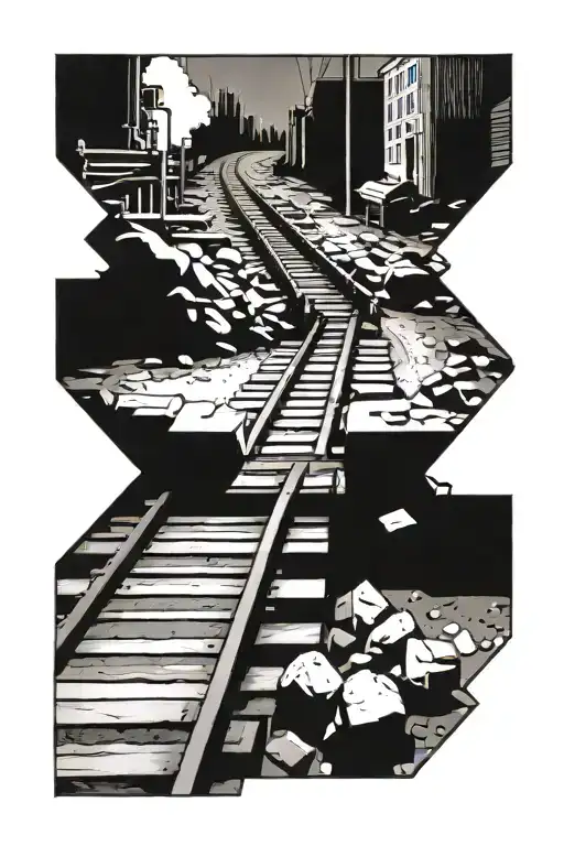 train tracks , projects 500 block Glenaddie tattoo design idea