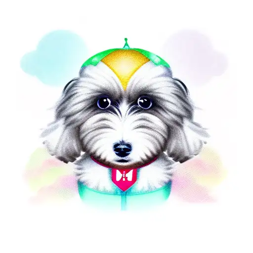 shitzu dog cute tattoo design idea