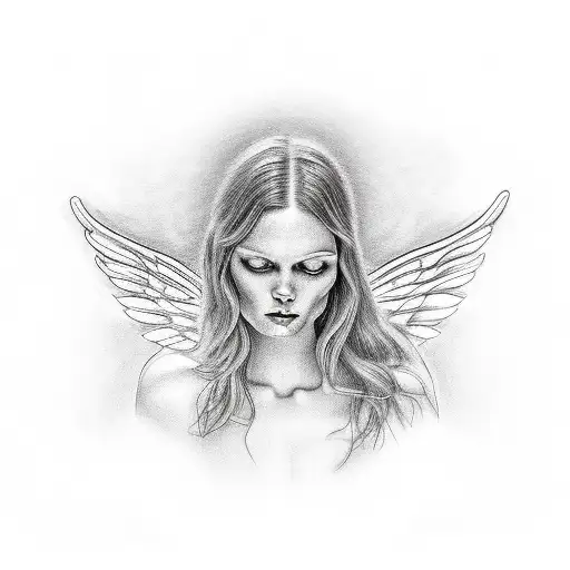angel falling  tattoo design idea