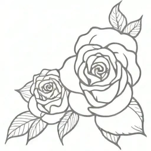 Burgundy Rose and blue rose tattoo tattoo design idea