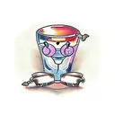 bartender driving a bug tattoo design idea