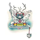 bartender driving a bug tattoo design idea