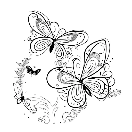 Name Maxenejhoiz with Butterflies tattoo design idea