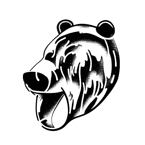 Bear wtih a bottle of beer tattoo design idea