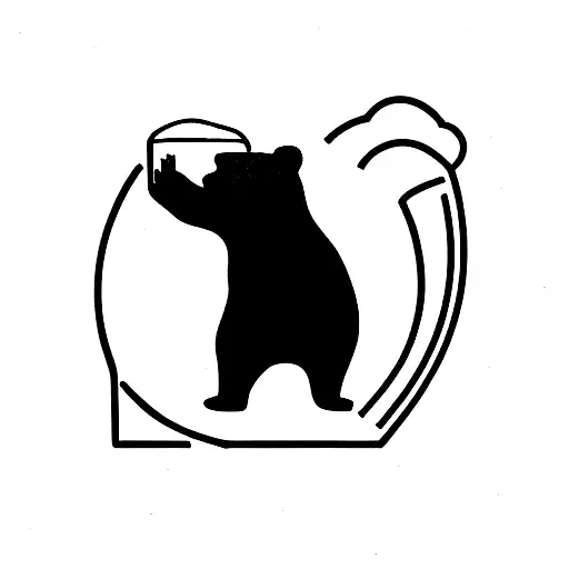 bear with beer tattoo design idea