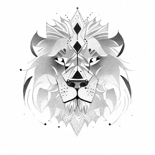 lion fighting wolf tattoo design idea