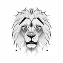 lion fighting wolf tattoo design idea