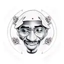 2pac smiling  tattoo design idea