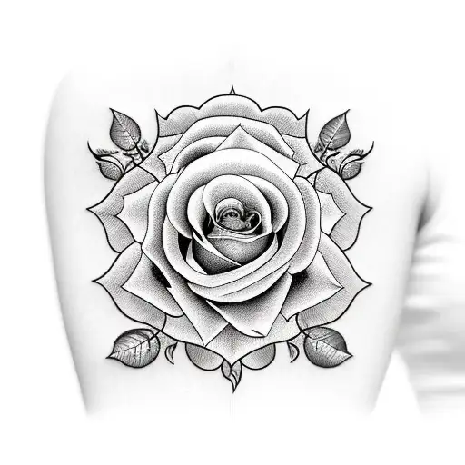 arm sleeve with roses, vines, magic circles tattoo design idea