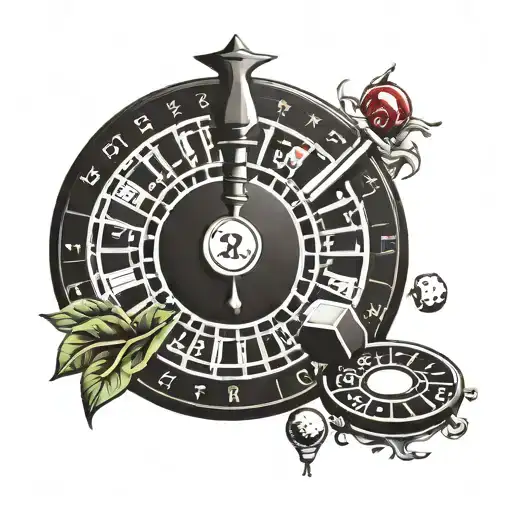 gambling roulette number 26 tattoo design idea