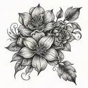 flowers blooming tattoo design idea