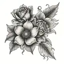 flowers blooming tattoo design idea