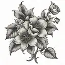 flowers blooming tattoo design idea