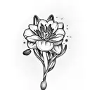 Lily of the valley, water lily, gladiolus tattoo cover a heart paw print tattoo design idea