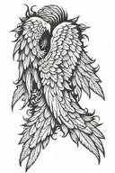 angel wings on the back tattoo design idea