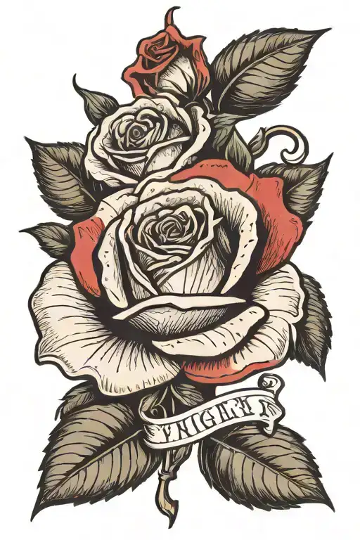 A rose with Roman numerals intertwined August 7 2023 tattoo design idea