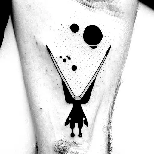 alien abducting cow tattoo design idea