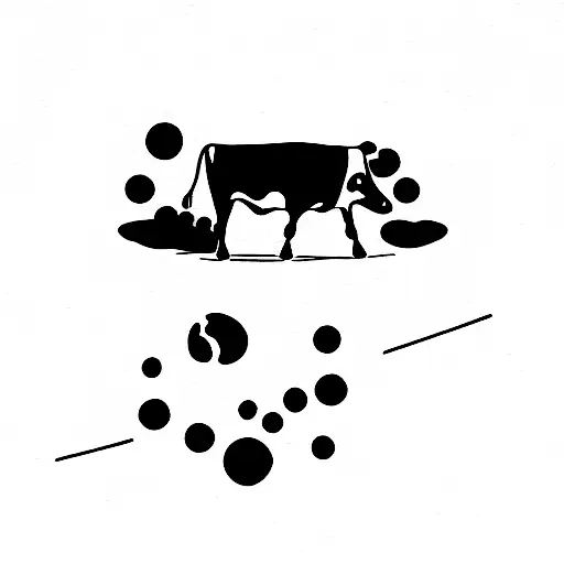 cow being abducted by aliens  tattoo design idea