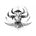 cow being abducted by alien ship tattoo design idea